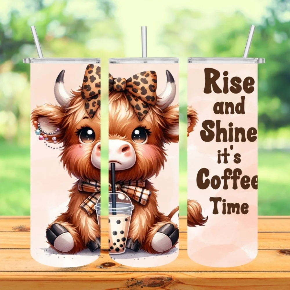 Rise and Shine 20oz  Tumbler With Lid and Straw